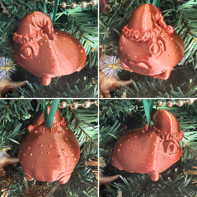 3D Printed Christmas Hat Rain Frog Bauble