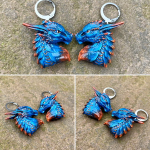 CUSTOM PAINTED Dragon Bust Earrings (Made to order)