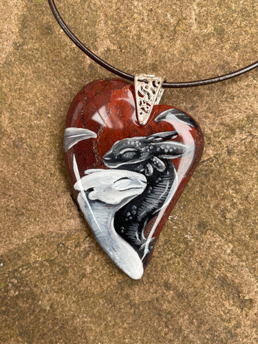 Night Light Love Dragon Stone Necklace