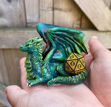 Green Resin Dice Dragon