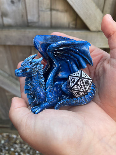 Blue Resin Dice Dragon