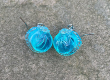 Load image into Gallery viewer, Blue Translucent Dragon Bauble Earrings