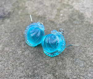 Blue Translucent Dragon Bauble Earrings