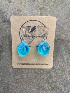 Blue Translucent Dragon Bauble Earrings