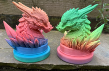 Load image into Gallery viewer, Crystal Dragon Bust 3D Printed Sculpture (Made to order, random gradient)