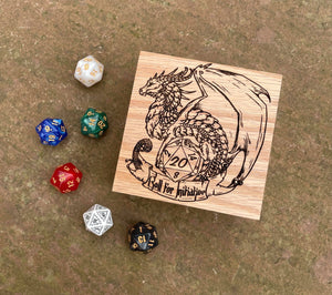 Roll for Initiative Oak 9cm Wooden Box